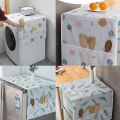 Fridge and Washing Machines Cover for Top with 6 Utility Pockets Cartoon Prints Waterproof Single Door (130 x 54 cm). 