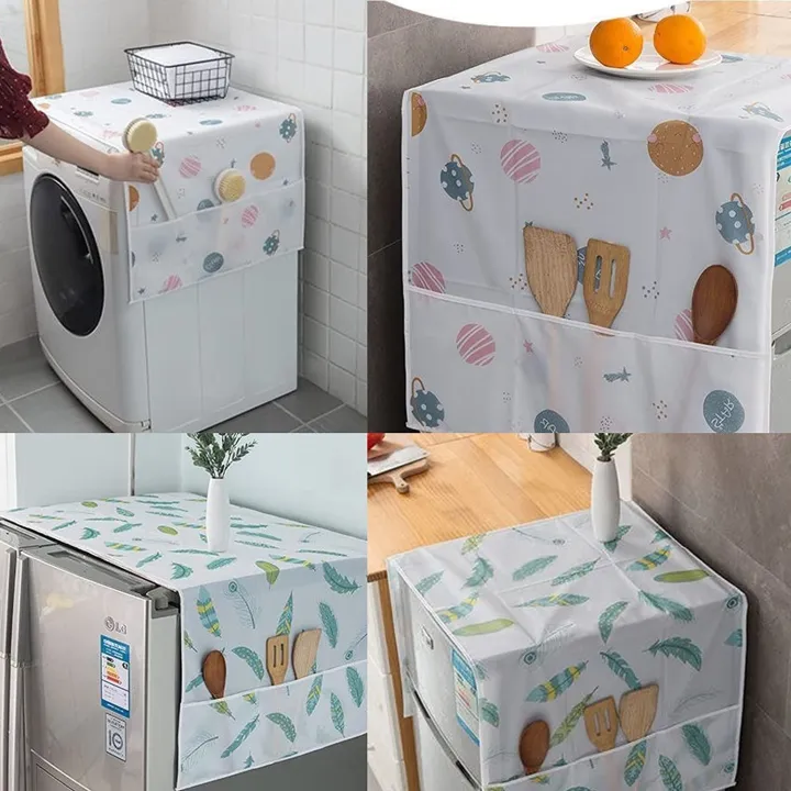 Fridge%20and%20Washing%20Machines%20Cover%20for%20Top%20with%206%20Utility%20Pockets%20Cartoon%20Prints%20Waterproof%20Single%20Door%20(130%20x%2054%20cm)%20-%20Image%204