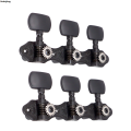 Sutuiying 1 Pair 1:18 Black Classical Guitar Tuners Machine Heads Portable Tuning Key Pegs for Classical Guitar or Flamenco Guitar. 