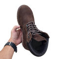 Men's Outdoor Leather Boots – Rugged Lace-Up Timberland Ankle Boots for Hiking, Winter & Daily Wear | 9301. 
