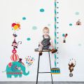 Cute Animals Height Measurement Chart sky Kids Baby Kids Learning Education Play School Nursery Wall Sticker 153cm(H) x 130cm(W). 