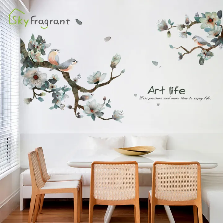 Ink%20Wash%20Flower%20Tree%20Wall%20Stickers%20For%20Living%20Room%20Bedroom%20Home%20Background%20Wall%20Decor%20Self-adhesive%20Vinyl%20Sticker%20Wallpaper%20-%20Image%202