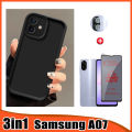 3in1 Samsung A07 Phone Case for Samsung A17 A06 A16 Soft Ceramic Screen Protector Film + Camera Lens Film. 