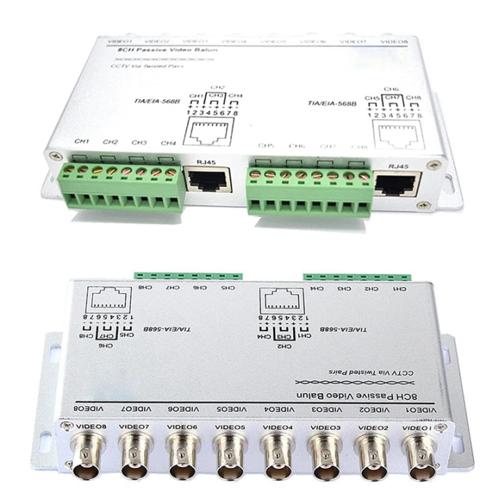 fasdaga%203X%208-CH%20UTP%20720P/1080P%20HD%20Passive%20Video%20Transceiver,BNC%20to%20Cat5/5E/6%20RJ45(T568B)UTP%20Cable%20Converter%20Video%20Transmitter%20-%20Image%207