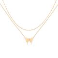 Double Layer Butterfly Necklace - Elegant Clavicle Chain for Women | Simple Temperament & Fresh Accessories | Perfect Gift for Girlfriend. 