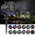 12 Patterns 4W Outdoor LED Projector Stage Light Waterproof Lawn Garden Landscape Christmas Decor. 