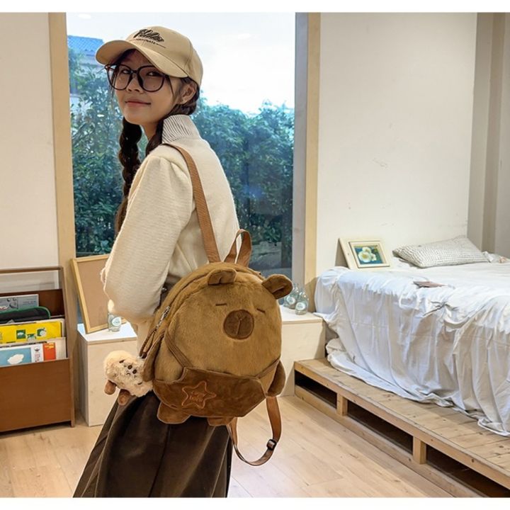 New%20Cute%20Capybara%20Plush%20Backpack%20Casual%20Cartoon%20Animals%20Bag%20Students%20School%20Bag%20Handbag%20-%20Image%203