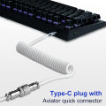 1.8M Type C Mechanical Keyboard Coiled Cable USB Keyboard Wire Mechanical Keyboard Aviator Desktop Computer Aviation Connector. 