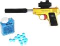 Kids M1908 for  AKSHAT Silencer Trigger Fill in Water Bullet Laser Light PUBG Gun (Gold). 