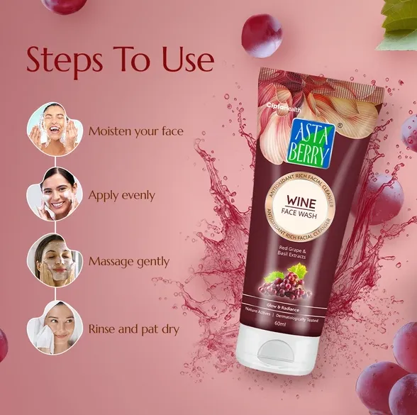 Astaberry Wine Face Wash 60 Ml