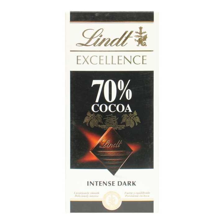 Lindt Excellence 70% Cacao Dark Choclate 100Gm