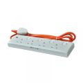 Extension Wire Code 13A Orange Electric Multiplug. 