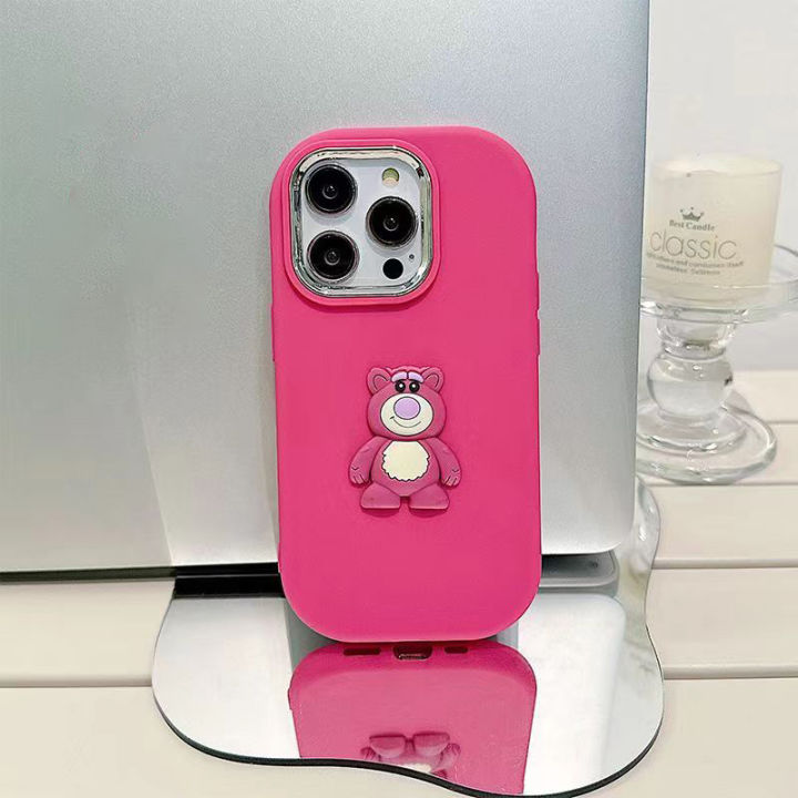 3D%20Doll%20Strawberry%20Bear%20Lotso%20Case%20Compatible%20for%20IPhone%2011%2015%2013%2014%2012%2011%20Pro%20Max%20XR%20X%208%207%20Plus%20XS%20Max%20Rose%20Red%20Lotso%20Plating%20Metal%20Lens%20Case%20-%20Image%202