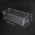 Kqueebee 2 Pcs Refrigerator Organizer Bins, Clear Stackable Plastic Food Storage Rack with Handles for Pantry, Kitchen. 