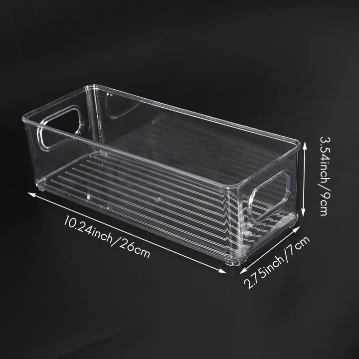 Kqueebee%202%20Pcs%20Refrigerator%20Organizer%20Bins,%20Clear%20Stackable%20Plastic%20Food%20Storage%20Rack%20with%20Handles%20for%20Pantry,%20Kitchen%20-%20Image%204