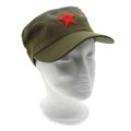 New China Chairmen Mao Red Star Pattern Flat Top Cotton Fabric Army Cap Hat. 