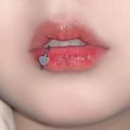 2023 Fashion Y2K Style Heart Lip Nail Creative Crystal Piercing Jewelry Mini All-match Snake Lip Ring Women Men Cross Lip Nail. 