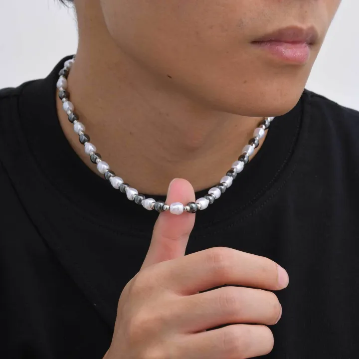 Pearl%20Bead%20Necklace%20for%20Men%20Boys,Natural%20Hematite%20Beaded%20Collars,Hip%20Hop%20Simple%20Jewelry%20Gifts%20-%20Image%203