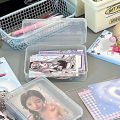 New Transparent Plastic Storage Box Photocards Small Card Storage Box Desk Organizer Box Classification Box Stationery. 