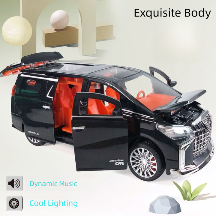 High Quality Simulation Toyota Alphard Car Model with Lighting Sound Open-able Doors Simulation Toy Inertia Car Toy Gift