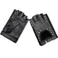 Driving Motor Rivet Fingerless Gloves Punk Glove Leather Mittens. 