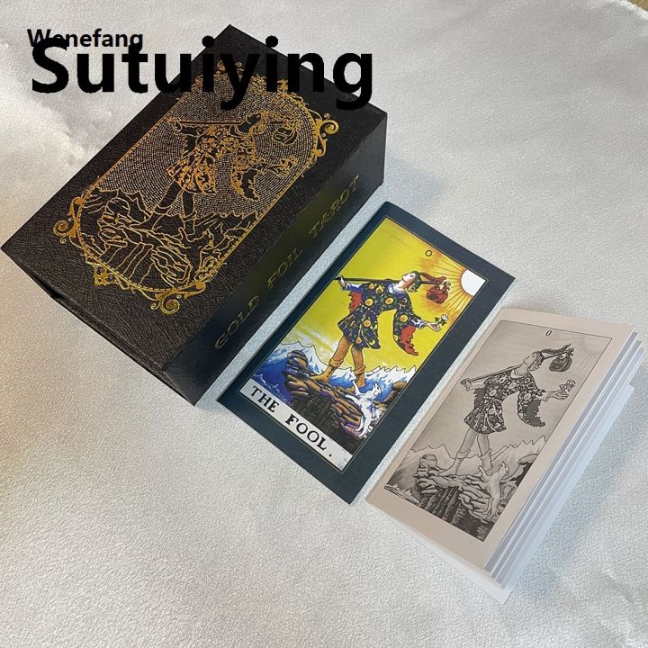 Wenefang%20Sutuiying%20Spanish%20Golden%20Foil%20in%20Box%20Tarot%20Deck%20Prophecy%20Cards%20Hot%20Selling%20for%202025%20Beginners%20with%202-Languages%20Guidebook%2012x7cm%20Toro%20Taro%20-%20Image%206