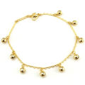 【Best Price Guaranteed】AG201 Korean-style hand ornaments fashion lady gift golden anklet will ring bell light gold foot ornaments. 