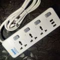 High Power 2500W Mutiplug With 3 Power Socket, 3 USB Socket. 