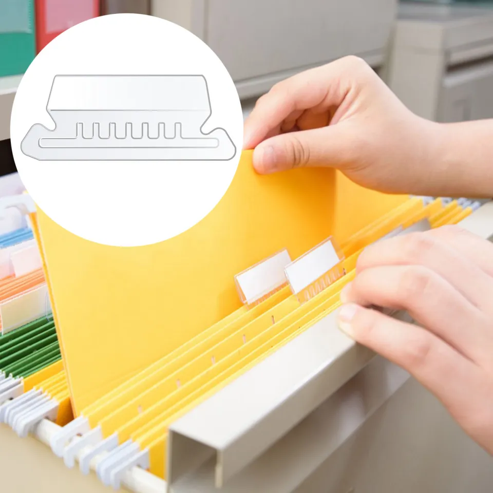 120 Sets Multicolor Hanging File Folder Tabs With Blank Inserts 2