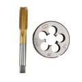 NAMUNY High Hardness UNF 1/2 -28 HSS Titanium Coated Tap & Round Die Set Right Hand Thread Tool for Mold Machining. 