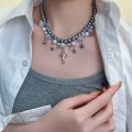 【Innovative designs】Sweet Cool Elegant Multi-layer Pearl Industry Cross Women's Light Niche Collarbone Chain Choker Necklace Necklace. 
