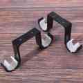 2Pcs Double Curtain Rod Brackets Ceiling Mount Supports Aluminum Alloy Black. 
