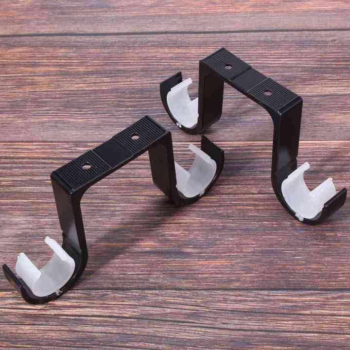 2Pcs%20Double%20Curtain%20Rod%20Brackets%20Ceiling%20Mount%20Supports%20Aluminum%20Alloy%20Black%20-%20Image%202