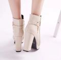 NEW Fall Shoes Women Pointed Toe High Heel Shoes Split Leather Shoes Thin Heel Ankle Boots For Women Elegent Zipper Modern Boots. 