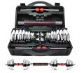 York 30kg Chrome Dumbbell Set | York 30 Kg Adjustable Chrome Dumbbell Set With Barbell Connector. 