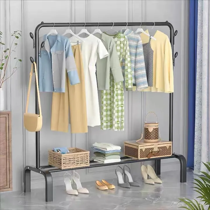 Heavy%20Duty%20Rolling%20Clothes%20Rack%20with%20Pull%20Rod%20%E2%80%93%20Freestanding%20Metal%20Garment%20Stand%20with%20Shoe%20Rack,%20Hat%20&%20Coat%20Hanger%20for%20Home,%20Hall,%20Bedroom%20%7C%20Cloth%20Hanger%20(White/Black)%20-%20Image%203