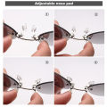1pc Clip On Nose Glasses Round Rimless Metal Frameless Small Glasses Vintage Mini Men's Eyeglasses Hip Hop Eyewear Accessories. 