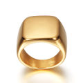 Wholesale High Polished Blank Men's Finger Rings Sliver And Gold Color Square Shape Stainless Steel Signet Ring For Men. 