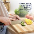 2-in-1 Combo: Stainless Steel Kitchen Knife & Wooden Chopping Board | Multipurpose Non-Slip Cutting Board for Vegetables & Fruits | Kitchen Accessories. 