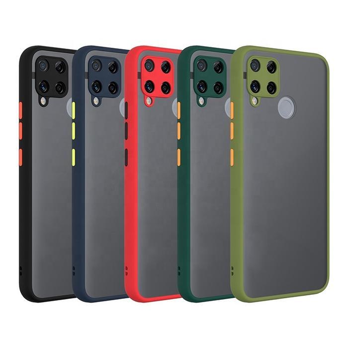 Realme C15 Camera Protection Smoke Transparent Shockproof Phone Back Cover Case