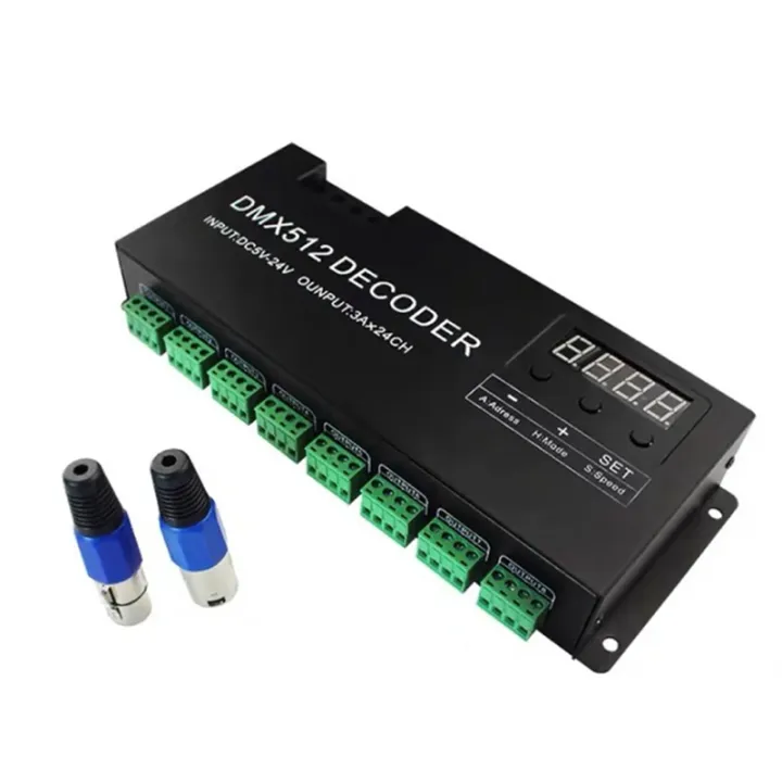 Digital 24CH RGB RGBW DMX512 Decoder, RGBW Decoder For LED Strip (A ...