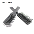 DISICHEN 2025 Men's Black Plastic Ribbed Comb Fluffy Large Back Comb Salon Hairdressing Brush Men's Styling Oil Hair Curly Massage Hairbrush. 