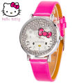 New Korean Style Cute Children's Watch Girl Cartoon KT Cat Elementary School Girl hello kitty Quartz Watch. 