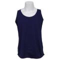 Navy Blue Solid Tank Top For Men. 