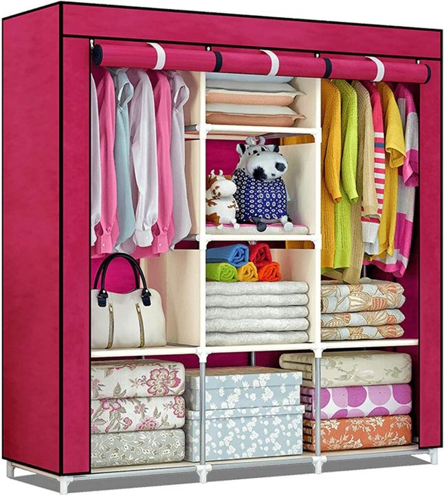 Portable%20Foldable%20Fabric%20Wardrobe%20Closet%20Storage%20Organizer%20For%20Clothes%20Rack%20(Color%20May%20Vary)%20-%20Storage%20Rack%20%7C%20-%20Image%203