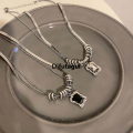 Difutagui Punk Hip Hop Double Layer Square Zircon Pendant Necklace For Luxury Women Men Vintage Gothic Sweater Necklace Y2K Jewelry Party. 