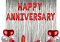 Happy Anniversary Foil Balloon 16 Inch Banner Party Decorations. 