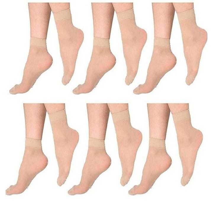 6 Pairs Women's Nylon Transparent Socks