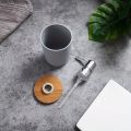 Modern Refillable Bamboo Soap Dispenser Hand Press Type Empty Liquid Soap Container Plastic Pump Portable Bath Lotion Pump Jar Home. 
