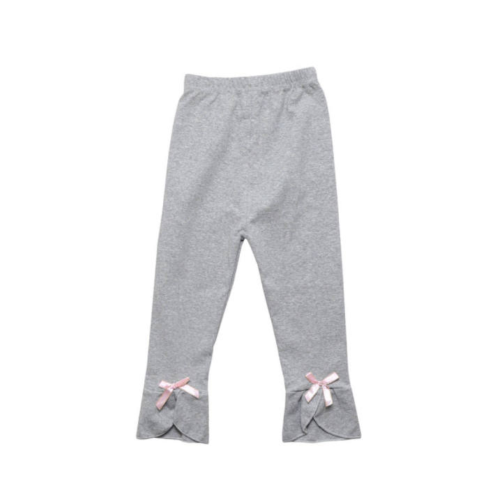 Grey Cotton Leggings For Girls